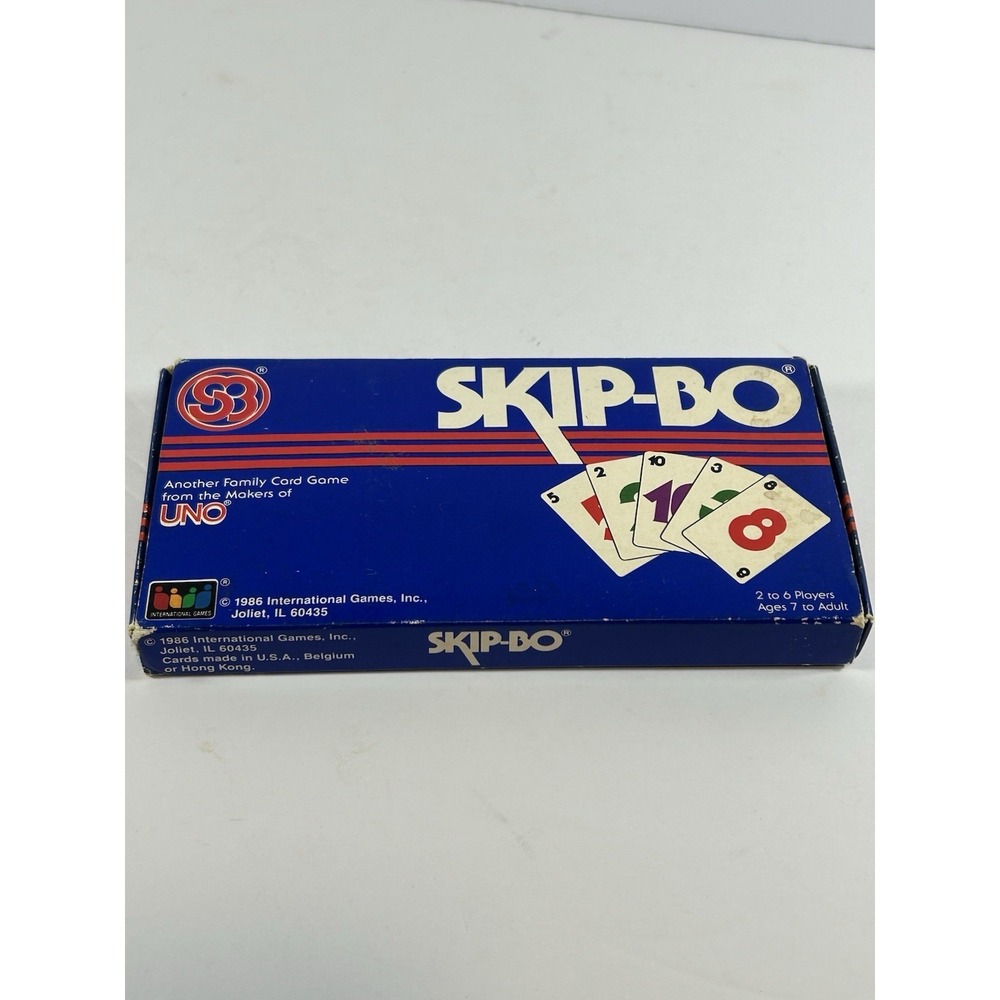 Vintage 1986 Skip-Bo Card Game Complete With Instructions #1050 By Int. Games